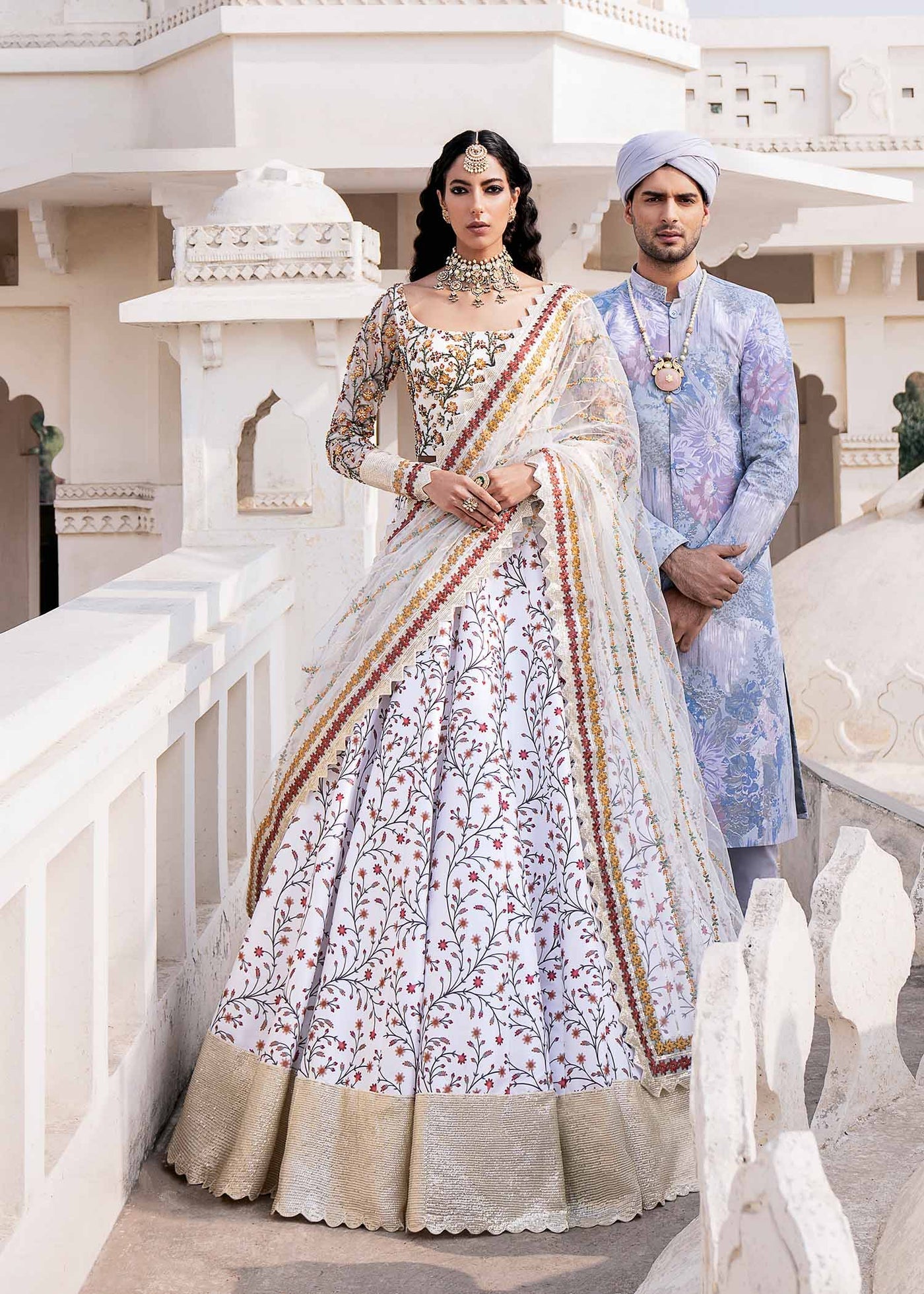 White Color Lehenga Choli for Bridal With Embroidered Work