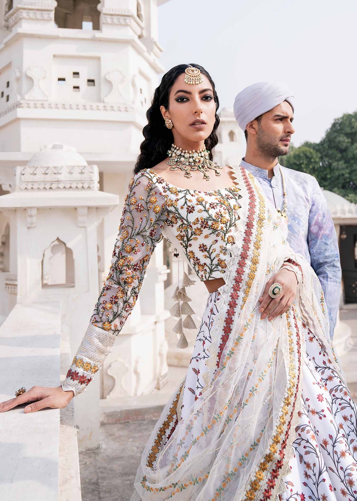 White Color Lehenga Choli for Bridal With Embroidered Work