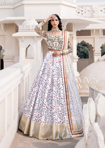 White Color Lehenga Choli for Bridal With Embroidered Work