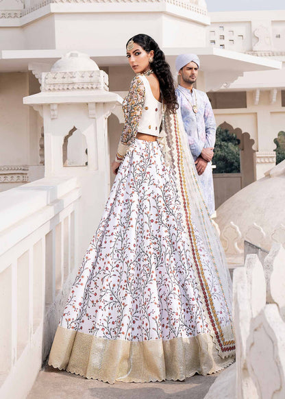 White Color Lehenga Choli for Bridal With Embroidered Work