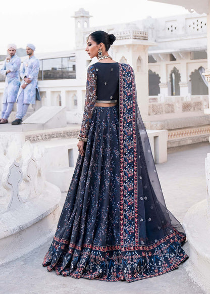 Blue Color Bridal Lehenga Choli for Wedding in Korean Raw Silk With Heavy Work