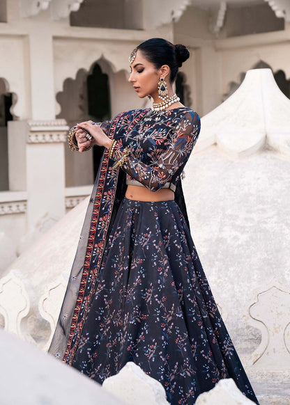 Blue Color Bridal Lehenga Choli for Wedding in Korean Raw Silk With Heavy Work