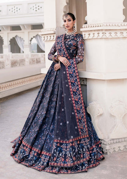 Blue Color Bridal Lehenga Choli for Wedding in Korean Raw Silk With Heavy Work