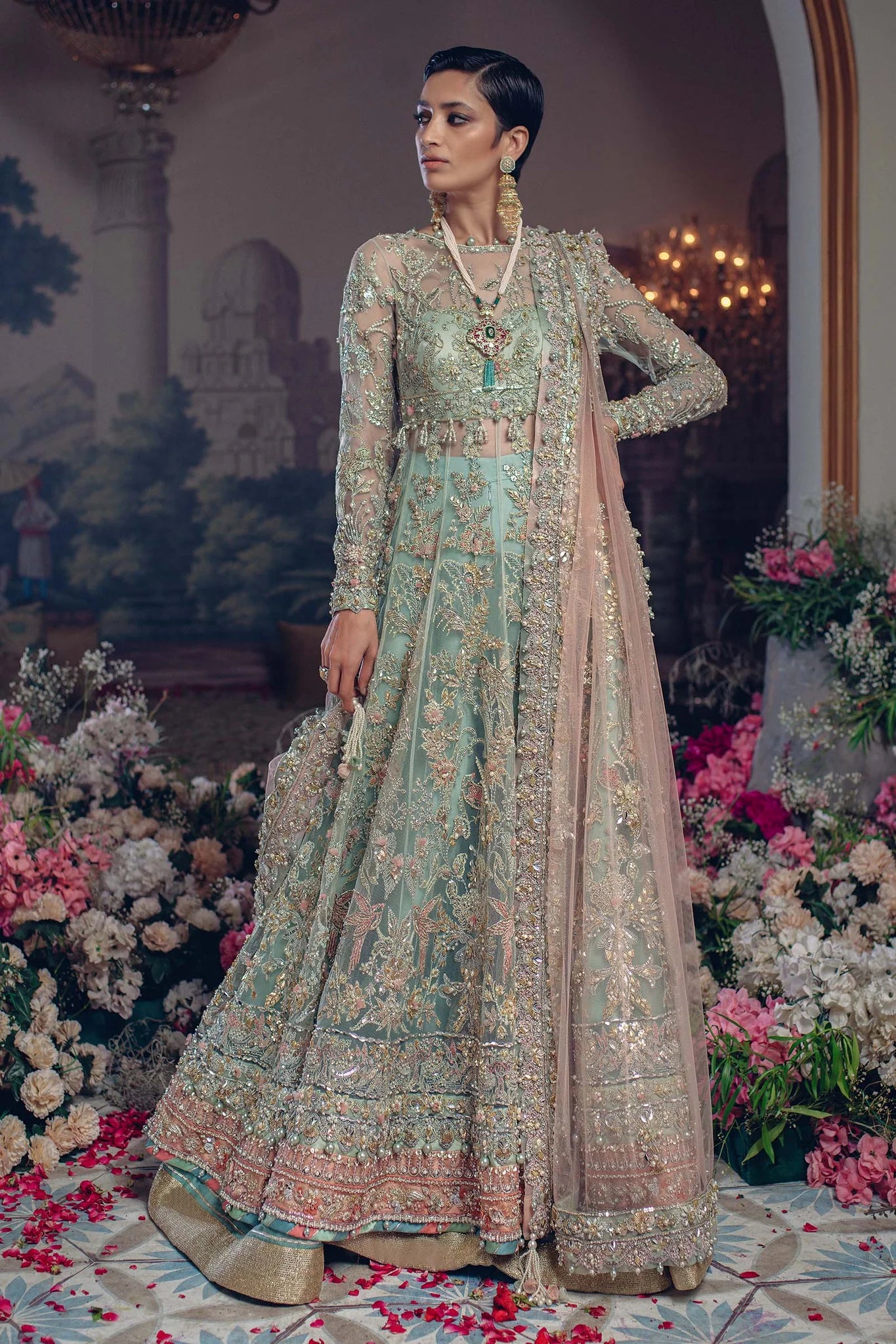 Woman Wedding Reception Dress , woman wedding bridal dress , Indian designer Lehnga Choli , Pakistani Woman wedding heavy dress